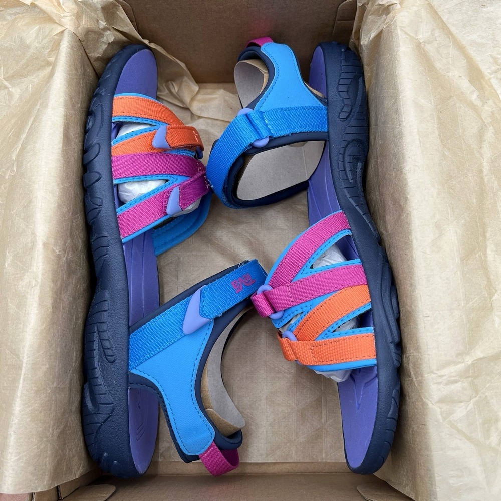 Teva Tirra Youth Big Girls Sport Sandals Size 6 Blue Rose Multi Open Toe Outdoor - Picture 3 of 14